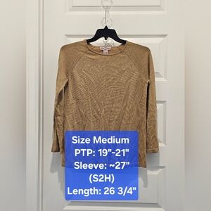 Tiara International Long Sleeve Boat Neck Top with a belt, EUC, Size Medium